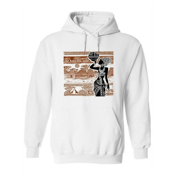African Landscape Brown Hoodie Women -Image by Shutterstock, Female Large
