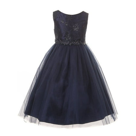 My Best Kids Little Girls Navy Sequin Mesh Tulle Flower Girl (Best 80s Female Costume Ideas)