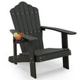 thumbnail image 1 of Gymax Chaise de Patio Résistante aux Intempéries, Style Adirondack, avec Porte-Gobelet, Noire., 1 of 8