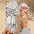 thumbnail image 2 of Women's Slide Sandal , Women Flip Flops Rhinestone Crystal Sandal Shoes for Summer Beach Oceanside Holiday Outdoor, 2 of 10