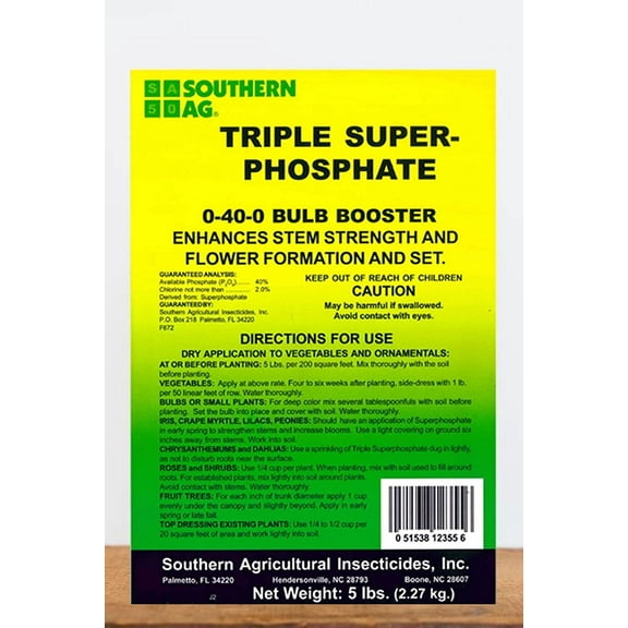 Southern Ag Triple Super Phosphate 0-40-0 Bulb Booster, 5 LB Size: 5 LB