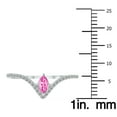 thumbnail image 4 of SZUL Women's 1/4 Carat TW Pink Topaz and Diamond V Shape Ring in 10K White Gold, 4 of 6