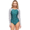 thumbnail image 1 of Tavik Womens Moss One Piece Swim Rashguard, Green, Large, 1 of 1