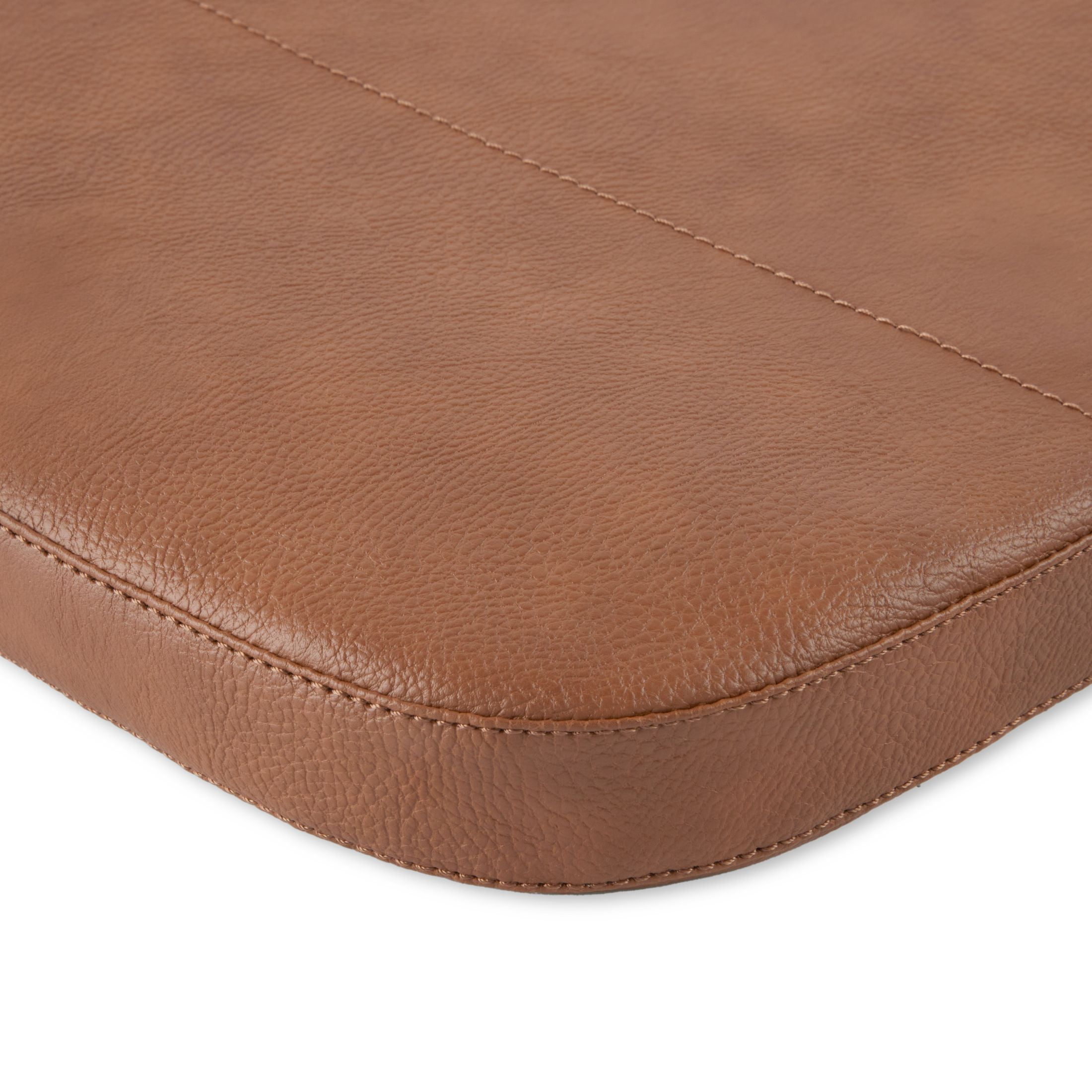 (2 pack) Better Homes & Gardens Faux Leather Memory Foam Chair Pad, Brown, 15"W x 17"L , 1 Piece