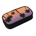 thumbnail image 3 of XMXY Beach Nature Coconut Trees Large Capacity Pencil Case, Portable Pencil Bags with Compartments Zipper Black, 3 of 7