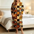 thumbnail image 4 of Snorda Halloween Plus Size Dresses for Women Graphic Print Dress Crew Neck Long Sleeve Loose Casual Dresses Fall Winter Dress for Loungewear Holiday Festival Wear, 4 of 7