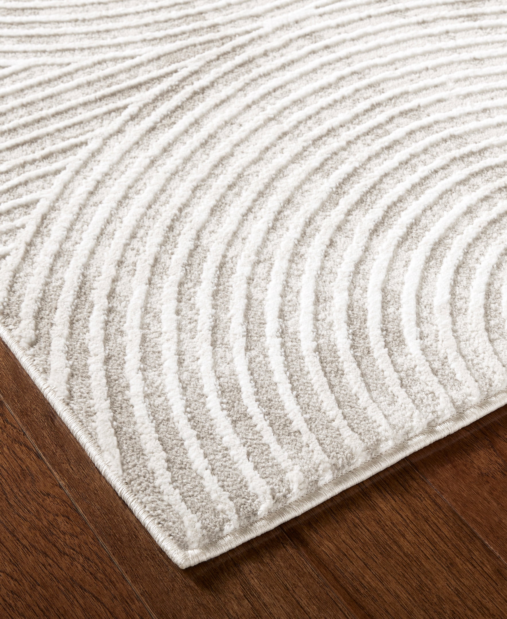 TOWN & COUNTRY LUXE Maya Soft Arches Neutral Indoor Runner Area Rug with High-Low Texture, Ivory/Greige, 1'9"x7'2"