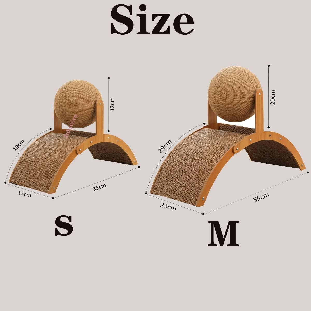 TripleHBB Cat Scratching Ball on Stand, 2-in-1 Interactive Cat Scratcher Toy with Arch Bridge and 360° Rotating Natural Sisal Ball for Indoor Cat Kittens