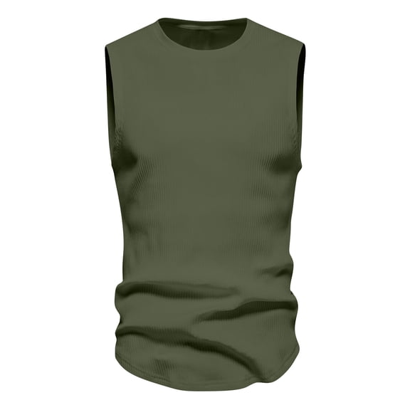 BXINGOHAI Men's Bodybuilding Tank Tops Workout Gym Shirt Muscle Fitness Athletic Stretch Cotton Top Sale Army Green,XXXL