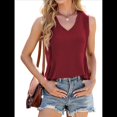 thumbnail image 3 of Camisetas Sin Mangas para Mujer, Camisetas de Verano con Cuello en V, Camisetas Estilo Chaleco. Vino Tinto XXL, 3 of 9