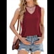 thumbnail image 3 of Camisetas Sin Mangas para Mujer, Camisetas de Verano con Cuello en V, Camisetas Estilo Chaleco. Vino Tinto M, 3 of 9