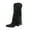 Black, variant on Cowboy Boots for Women Fringe Pointed Toe Chelsea Cowgirl Boots Knee High Western Boots