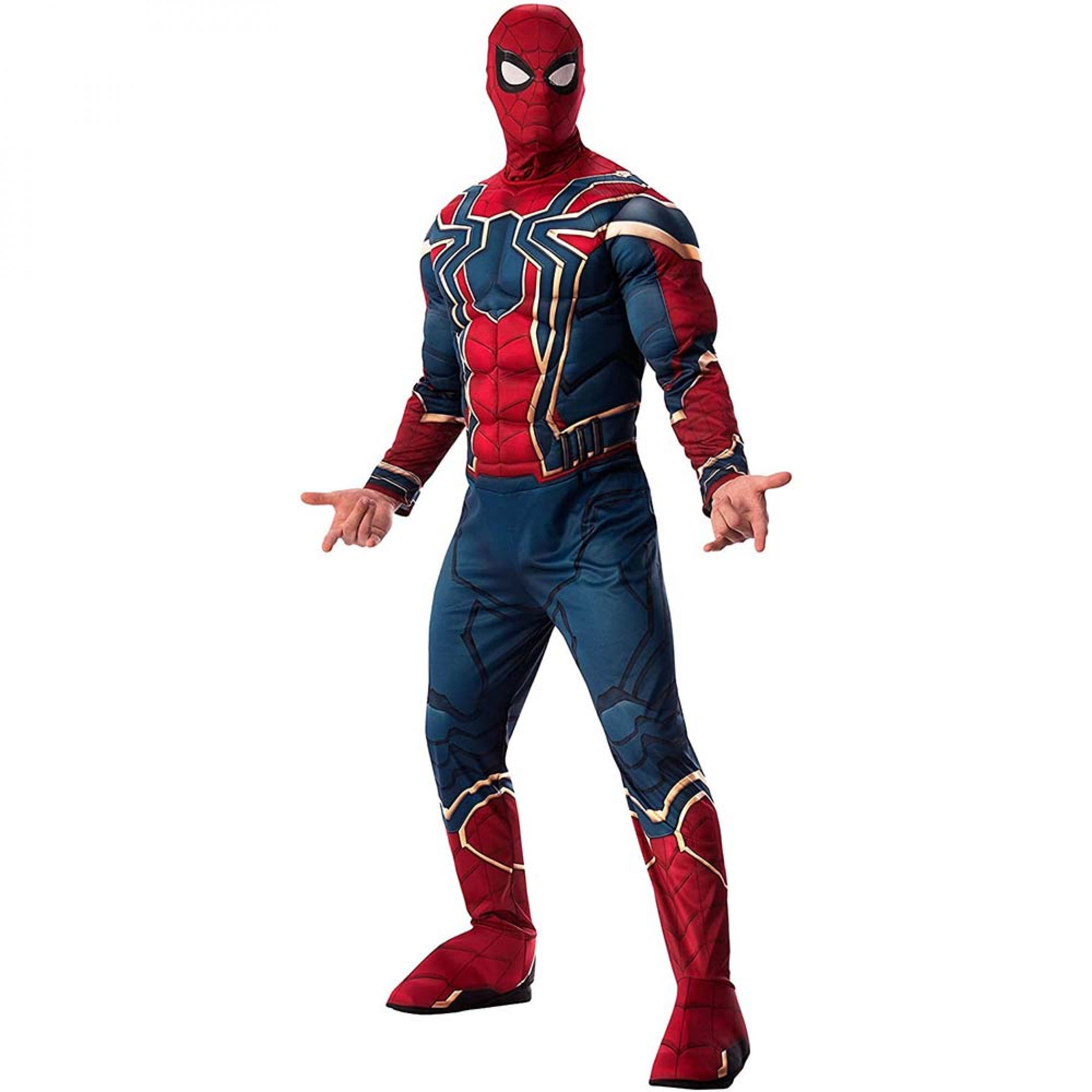 Rubie's Official Marvel Iron Spider-Man No Way Home Deluxe Childs Black Gold & Red Costume Kids Superhero Fancy Dress