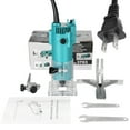 thumbnail image 1 of Fresadora eléctrica profesional 450W para madera - Herramienta de grabado, corte y perforación con base transparente - Incluye accesorios y guía - Voltaje 110V/220V - Ideal para carpintería y, 1 of 6
