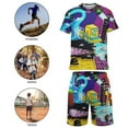 thumbnail image 4 of Boys Geometry Dash Short Sleeve Mesh T-Shirt And Shorts Outfit Set Summer Clothes Set for Kids, 4 of 7
