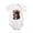 White, variant on Victorian Gothic Skull Rose Pattern Baby Bodysuit, 100% Cotton Short Sleeve Snap Romper, 0-12 Months