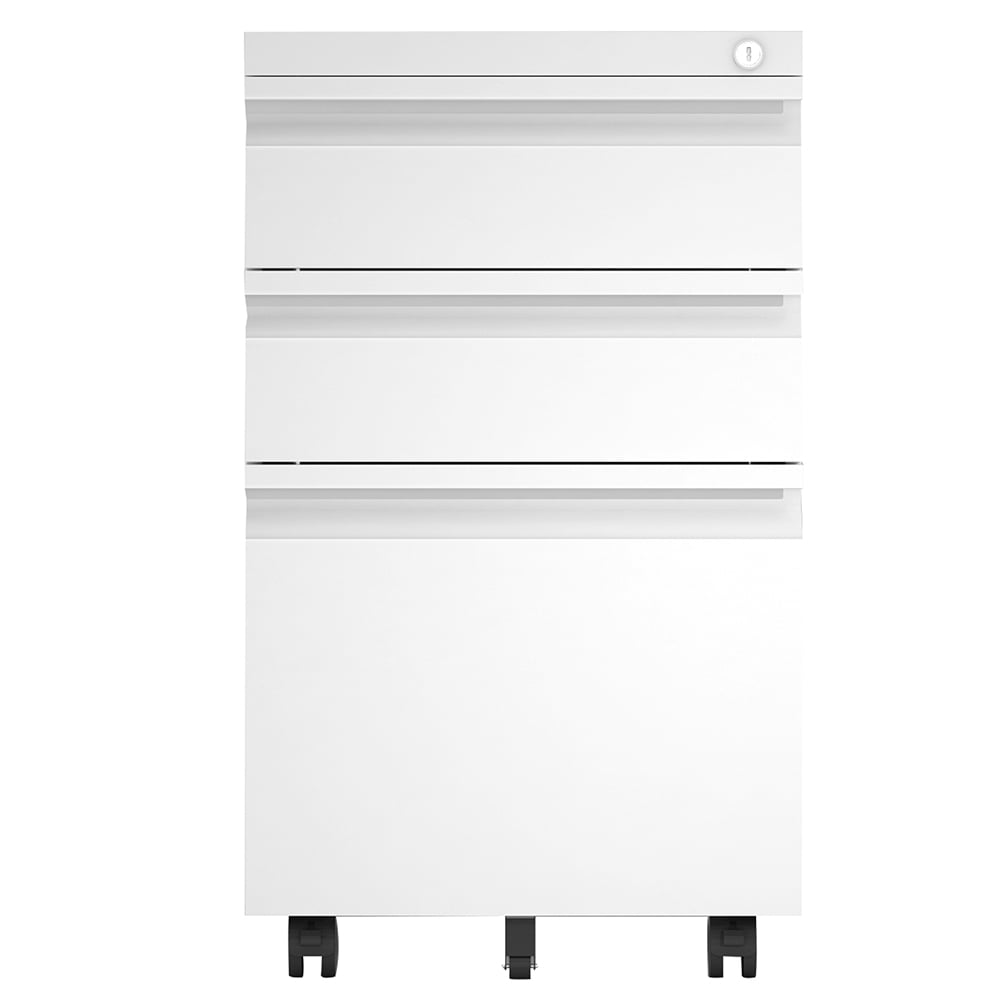Kepooman Modern File Cabinet with 3 Drawer, Lockable Office Lateral Mobile File Cabinet for Office or Home, White Kepooman Modern File Cabinet with 3 Drawer, Lockable Office Lateral Mobile File Cabinet for Office or Home, White