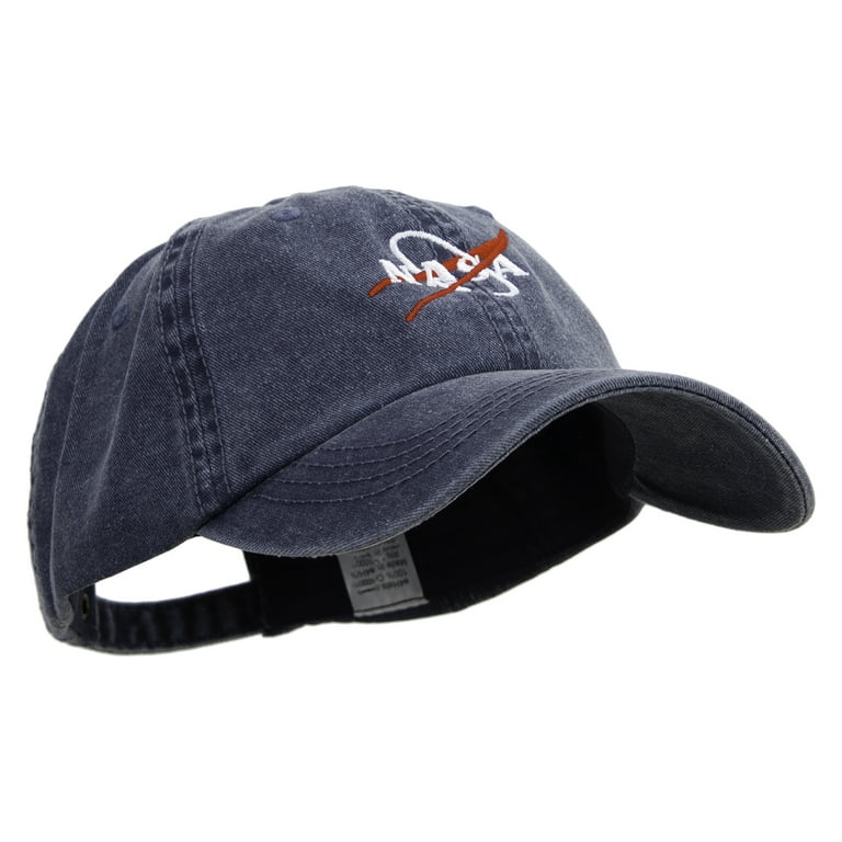 NASA Logo Embroidered Mesh Back Baseball Cap - Adjustable Snapback In Navy Blue