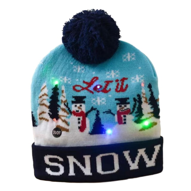 Gorro de Navidad Gorro de Punto Informal Gorro de suéter para Interior y Exterior Año Nuevo muñeco de nieve del alfabeto Yuyangstore Gorro de invierno