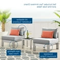 thumbnail image 4 of Lounge Chair Table Set, Sunbrella, Fabric, Aluminum, Metal, Steel, Silver Grey Gray, Modern Contemporary Urban Design, Outdoor Patio Balcony Cafe Bistro Garden Furniture Hotel Hospitality, 4 of 10