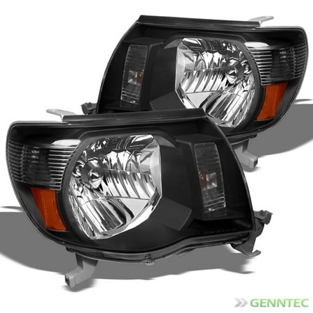 2007 Toyota Tacoma Replacement Driver For 2005-2011 Toyota Tacoma Amber Headlights Black Head Lights Lamp Set Pair Left+Right/2006 2007 2008 2009 2010 ()