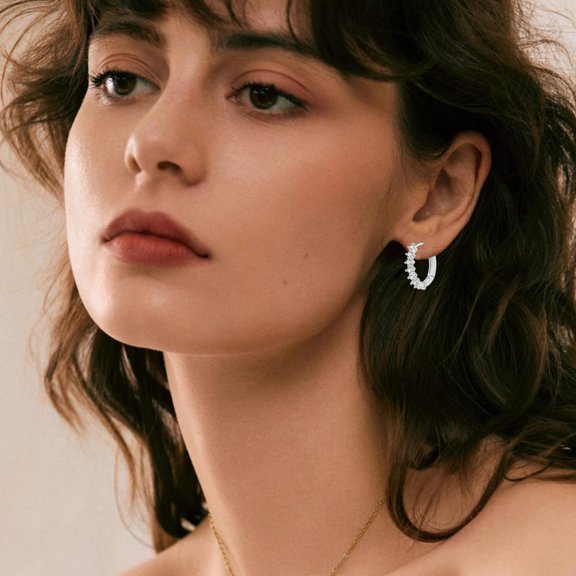 YYKihy European And American Colorful Zircon Earrings Fashion Zircon Women's Earrings All Earrings