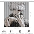 thumbnail image 2 of Juego de 4 cortinas de ducha Kaneki Ken con alfombrillas antideslizantes, tapa de inodoro y alfombrilla de baño, cortina de ducha impermeable con dibujos animados para niños con 12 ganchos,, 2 of 8