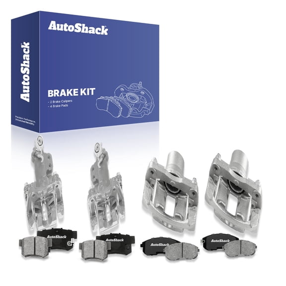 AutoShack Front & Rear Brake Calipers   Ceramic Brake Pads Replacement for 2007-2013 Suzuki SX4 12-PC Kit