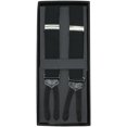 thumbnail image 1 of Dion Men's Black Button-On Ribbed Non-Stretchy Suspenders Suitcase - One Size, 1 of 1