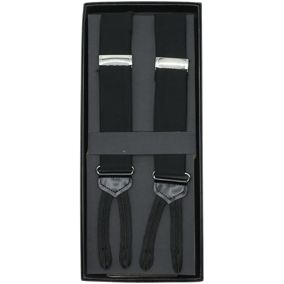 Dion Valise à Bretelles Nervurée Non Extensible à Boutons Noire pour Homme - Taille Unique