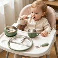 thumbnail image 4 of Lunxisen 1 Pcs Stainless Steel Suction Cup Fork And Spoon Set Toddler Self Feeding Utensils Non Silicone Suction Plate For Mealtime, 4 of 9