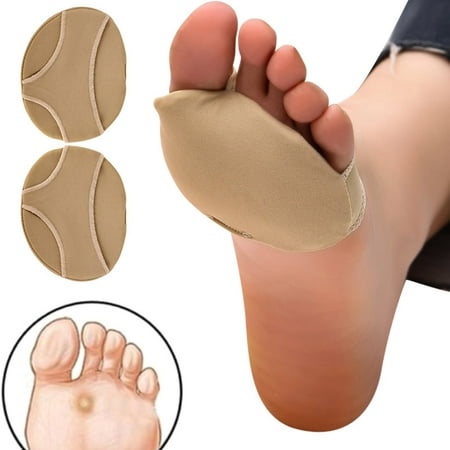KABOER 2Pairs Fabric Metatarsal Pads Reusable Ball of Foot Cushions, Gel Forefoot Pads Pain Relief Neuroma and Prevent