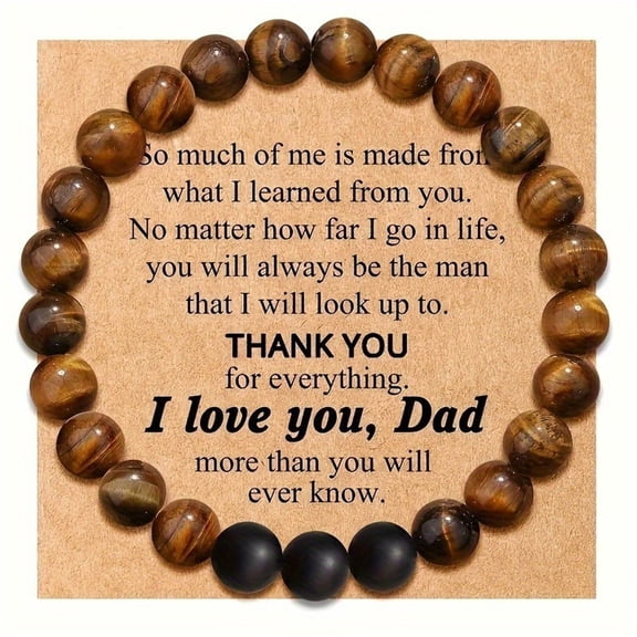Men's Bracelet with Natural Stone Beads Unique Design for Daily Wear for Father's Day Birthday or Anniversary Handmade Adjustable Bracelet for Dad