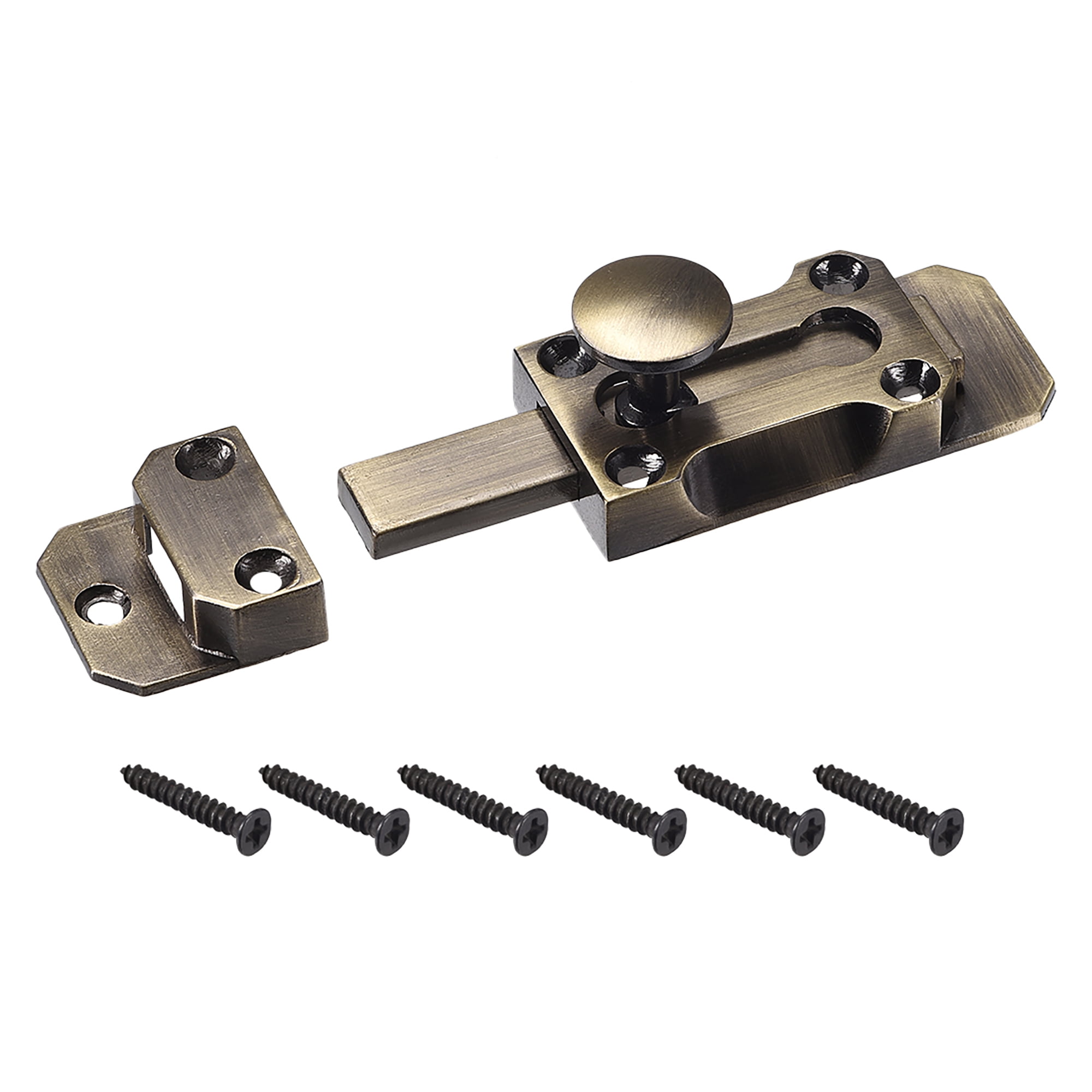 Barrel Slide Door Bolt, 3inch Antique Zinc Alloy Security Latch Lock