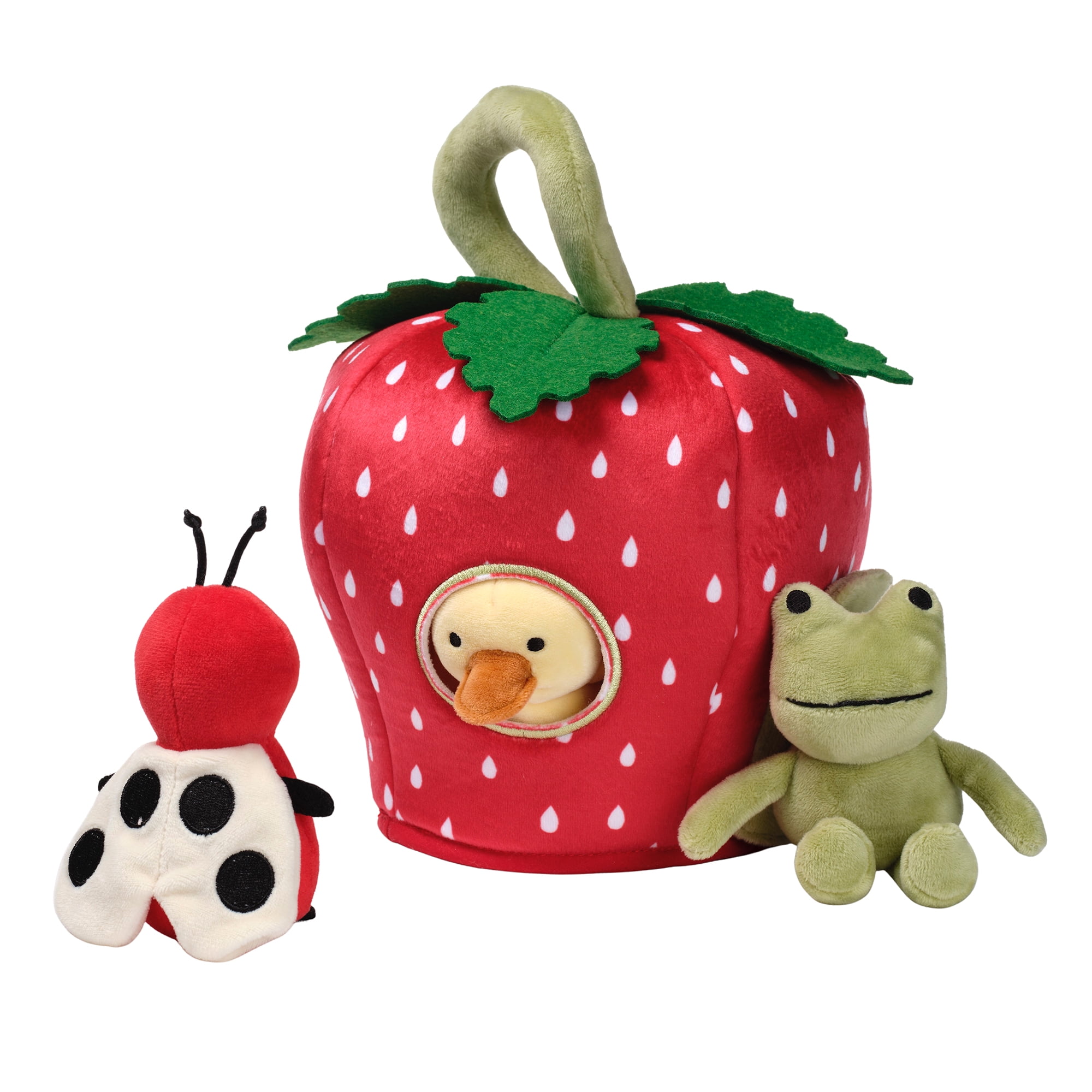 Lambs & Ivy Strawberry Soft Plush Interactive Play Set with Stuffed Animal Toys