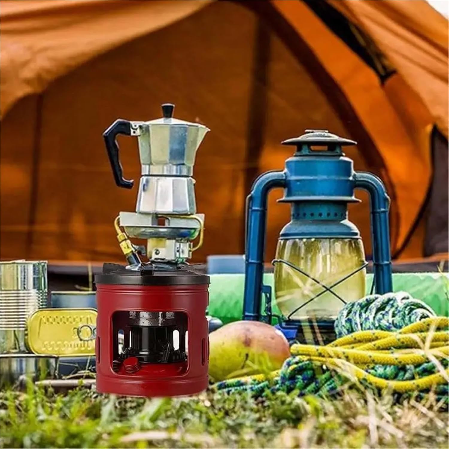 Kerosene Heater, 2pc Windproof Camping Stove Kerosene Mini Portable Outdoor Travel Picnic Cookware BBQ Barbecue Cooking Burner,for Indoor Camping Garage