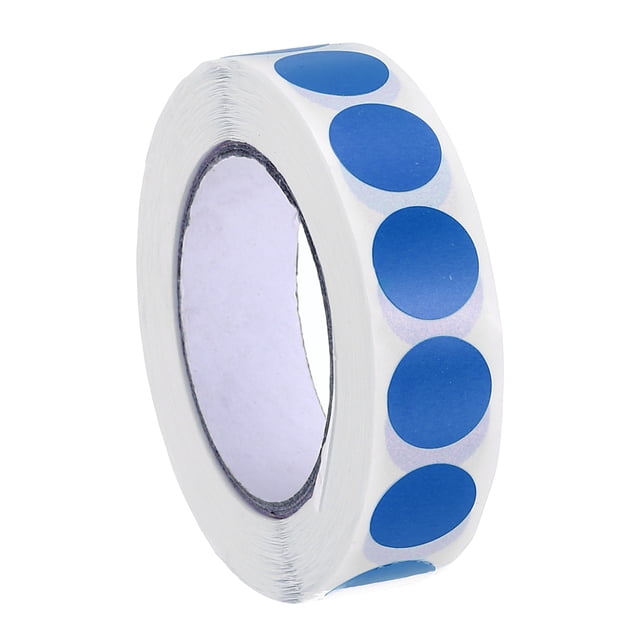 Etiquetas de puntos de colores Uxcell, etiquetas de codificación de color, etiquetas circulares en blanco, adhesivas, etiquetas de precio redondas, azul oscuro 1/2"