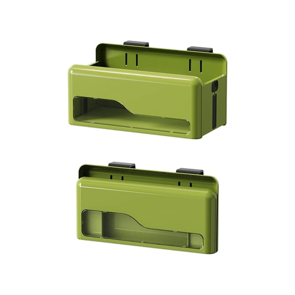 Wall Mounted Storage Box, Foldable Plastic Organizer with Transparent Window, Adhesive No Drill Hanging Basket for Office, Kitchen, Living Room