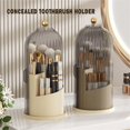 thumbnail image 4 of Glass Decorative Cloche Dome with Vertical Stripe Design and Metallic Top Accent for Home Display Storage, 4 of 4