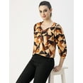 thumbnail image 5 of Moomaya Elegant Printed Sweetheart Neck Georgette Top - 3/4 Sleeves, Party Top, 5 of 9