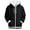 Black, variant on Unisex Solid Color Plush Trim Hoodie, Drawstring Hood Zipper Front Sweatshirt, Men Women's Fleece Lined Pullover, Kangaroo Pocket Casual Jacket, Autumn Winter Streetwear Black L