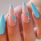 thumbnail image 1 of Blue Gradient Matte Almond Press On Nails - Acrylic Fake Nails with Glue for Women and Girls - Long-Lasting and Easy to Apply, 1 of 4