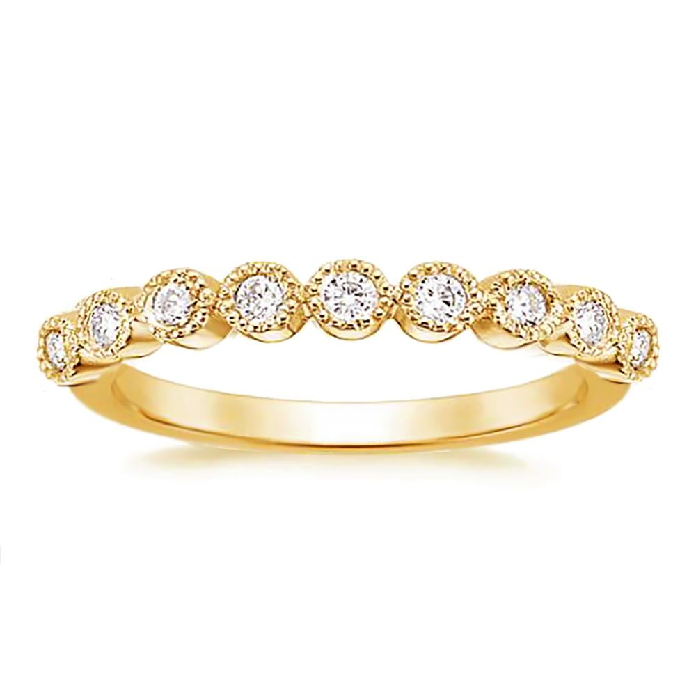 3MM Women's Goldtone Plated Titanium Eternity Ring, Wedding Band 