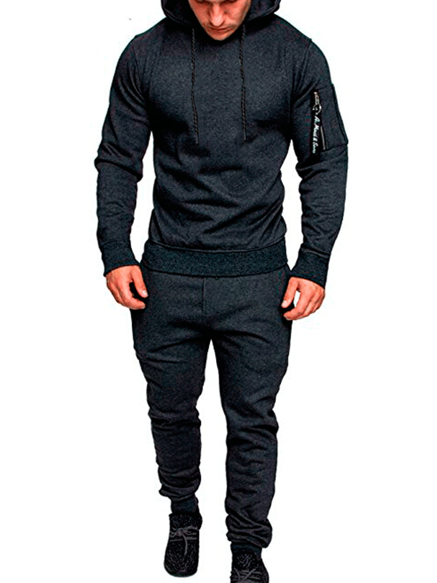Smeiling Mens Fashion Athletic Jogger Fitness Workout Hoodie Sweatshirt Jacket