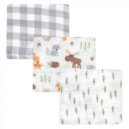 UPC: 0660168592795 | Hudson Baby Infant Boy Cotton Muslin Swaddle Blankets  Woodland 3-Pack  One Size