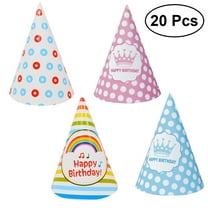 FESTFENDS 20 Pcs Birthday King Crowns Cone Hat for Boys and Children Party Favors 7.9x5.9x0.2in