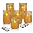 thumbnail image 1 of Velas sin llama Wemarry, pilares de vidrio acrílico de 10 a 15 cm, paquete de 6, 1 of 6