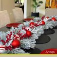 thumbnail image 3 of Guirnalda de Navidad Decorativa Navideña 180cm Nevada con Luces LED 3 Tipo de Rama Diferente PE & PVC & Pine Decoración con berries y esferas rojas Christmas Garland estructura de ratán Artego, 3 of 6