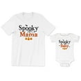 thumbnail image 1 of Spooky Mama Women's T-Shirt Pumpkin Graphic Tee Spooky Baby Bodysuit Kids Toddler Shirt Halloween Family Matching Mommy Daughter Son Outfits, 1 of 3