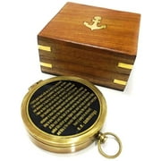 NauticalMart Brass Compass with Rosewood Case Engraved Poem Compass Handmade Baptism Gifts, Best Easter, Birthday, Mothers Day, Fathers Day, Graduation Gift